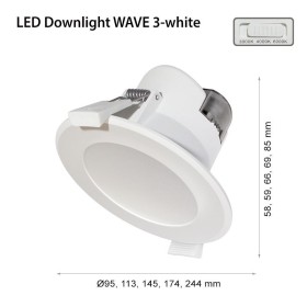 Spot LED incastrat 2R Wave R205, 25W, 2500 lm, lumina reglabila (30...