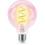 Bec LED RGB inteligent Philips Filament Globe G95, Wi-Fi, E27, 6.3W...